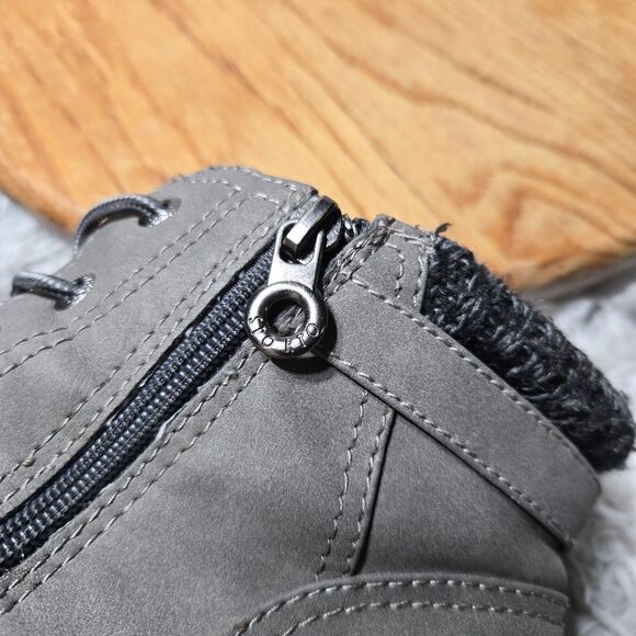 Sporto Womens Size 10-11M Jenny Faux Suede Lace-Up Ankle Grey Combat Boots - Picture 10 of 11